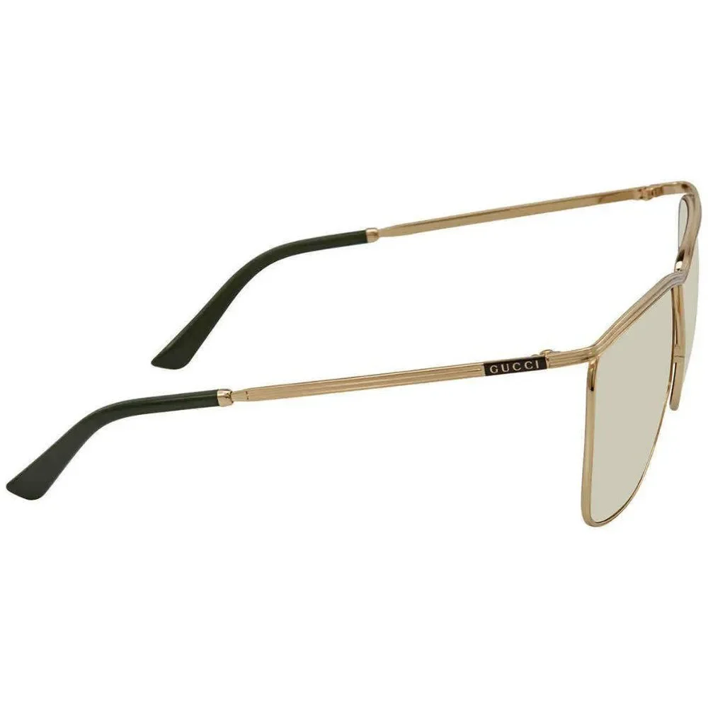 New Gucci Gold Square Men's Sunglasses